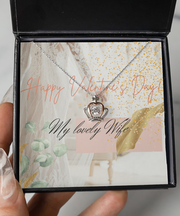 Happy Valentine's Day Crown Necklace