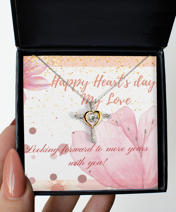 Happy Valentine's Day Cross Necklace - For My Love