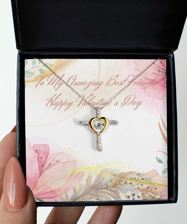 Happy Valentine's Day Cross Necklace