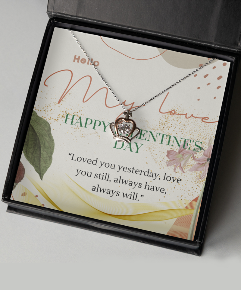 Happy Valentine's Day Crown Necklace