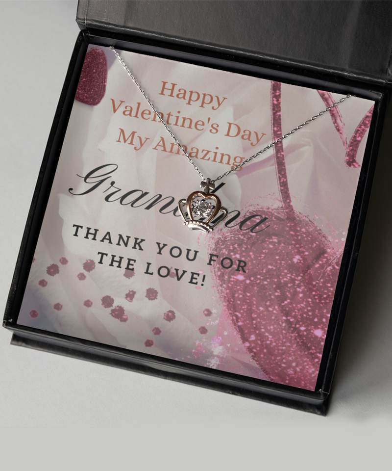 Happy Valentine's Day Crown Necklace