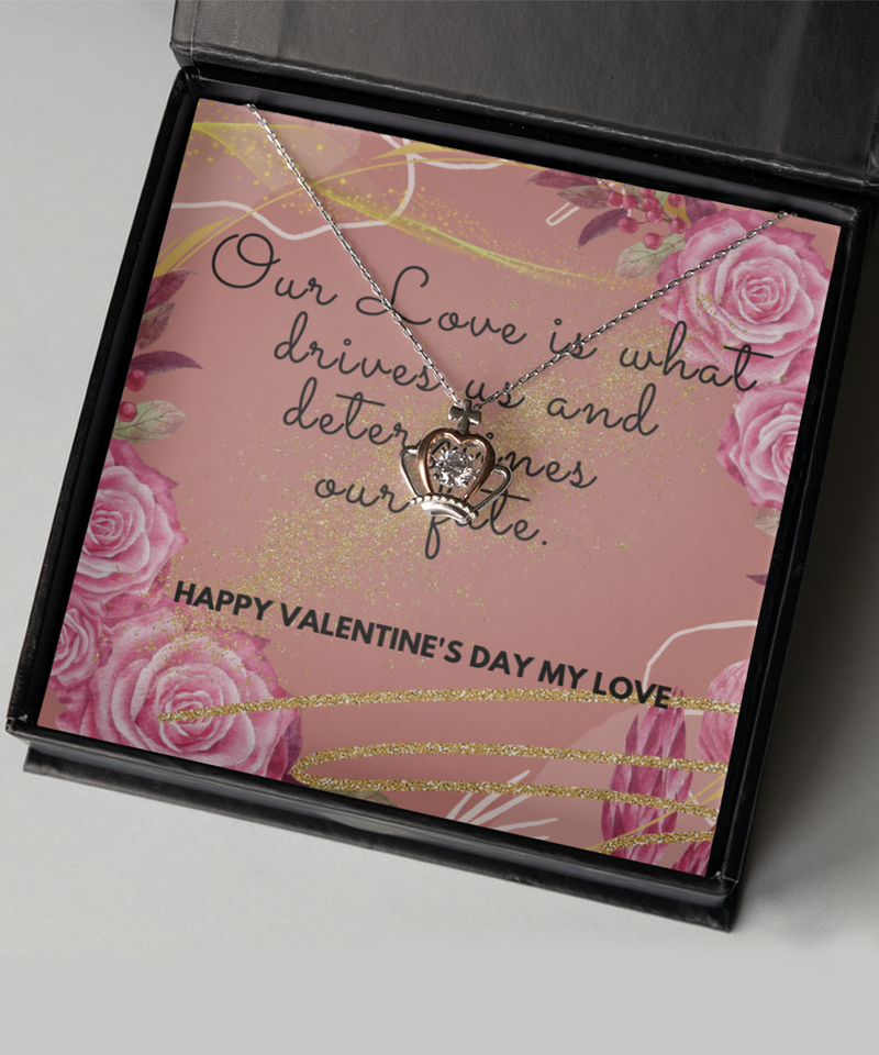 Happy Valentine's Day Crown Necklace - For My Love