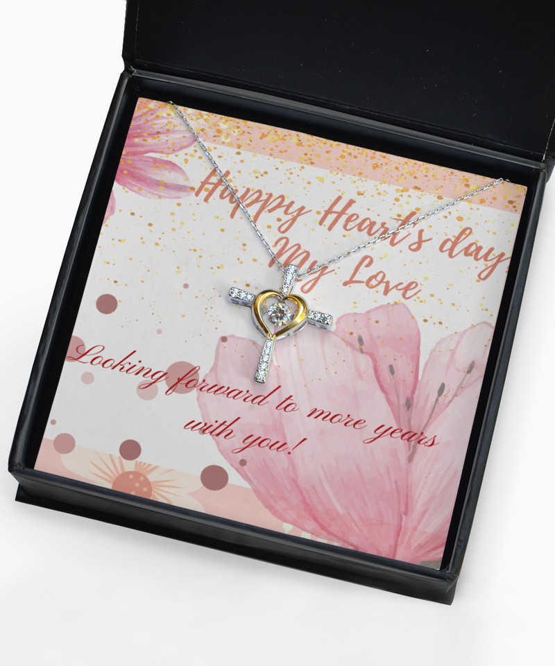 Happy Valentine's Day Cross Necklace - For My Love
