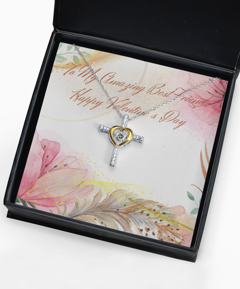 Happy Valentine's Day Cross Necklace