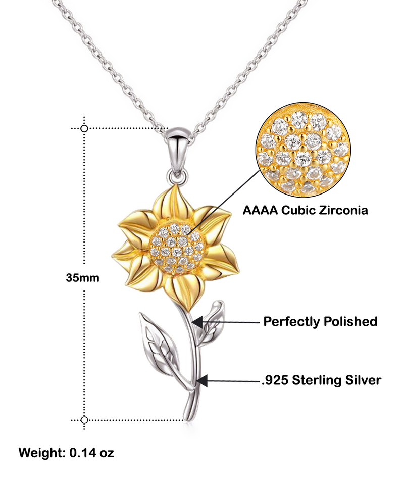 Wife Anniversary Sunflower Necklace - For My Wife