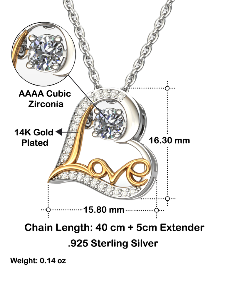 Love Dancing Valentines Necklace
