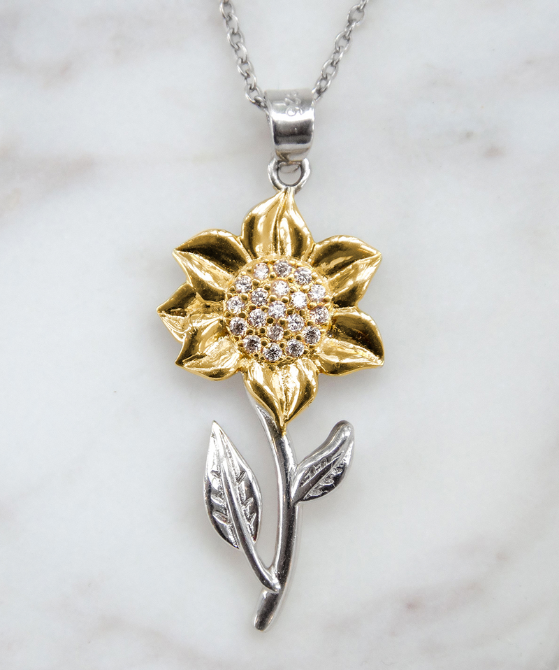 Wife Anniversary Sunflower Necklace - For My Wife