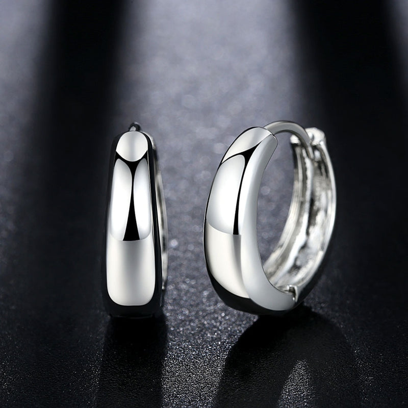 Stylish Gold Silver Plated Round Minimalist Earrings