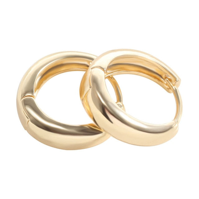 Stylish Gold Silver Plated Round Minimalist Earrings