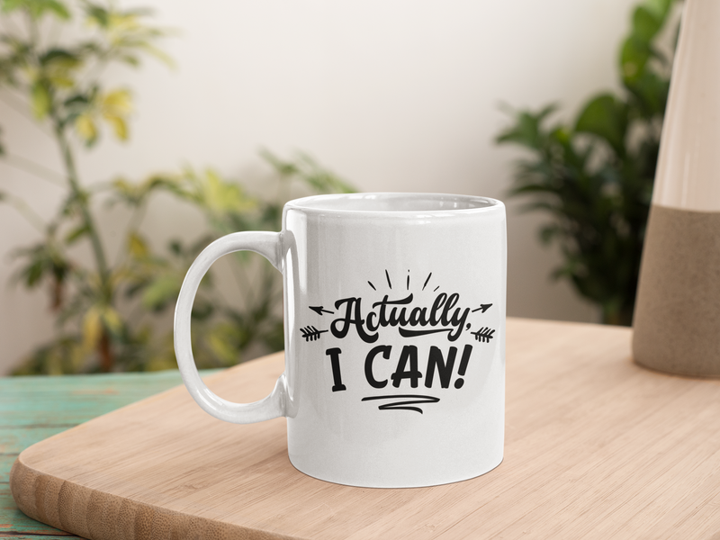 Actually I Can White Mug